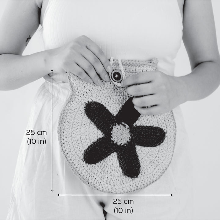 Handmade Crochet Flower Shoulder Bag