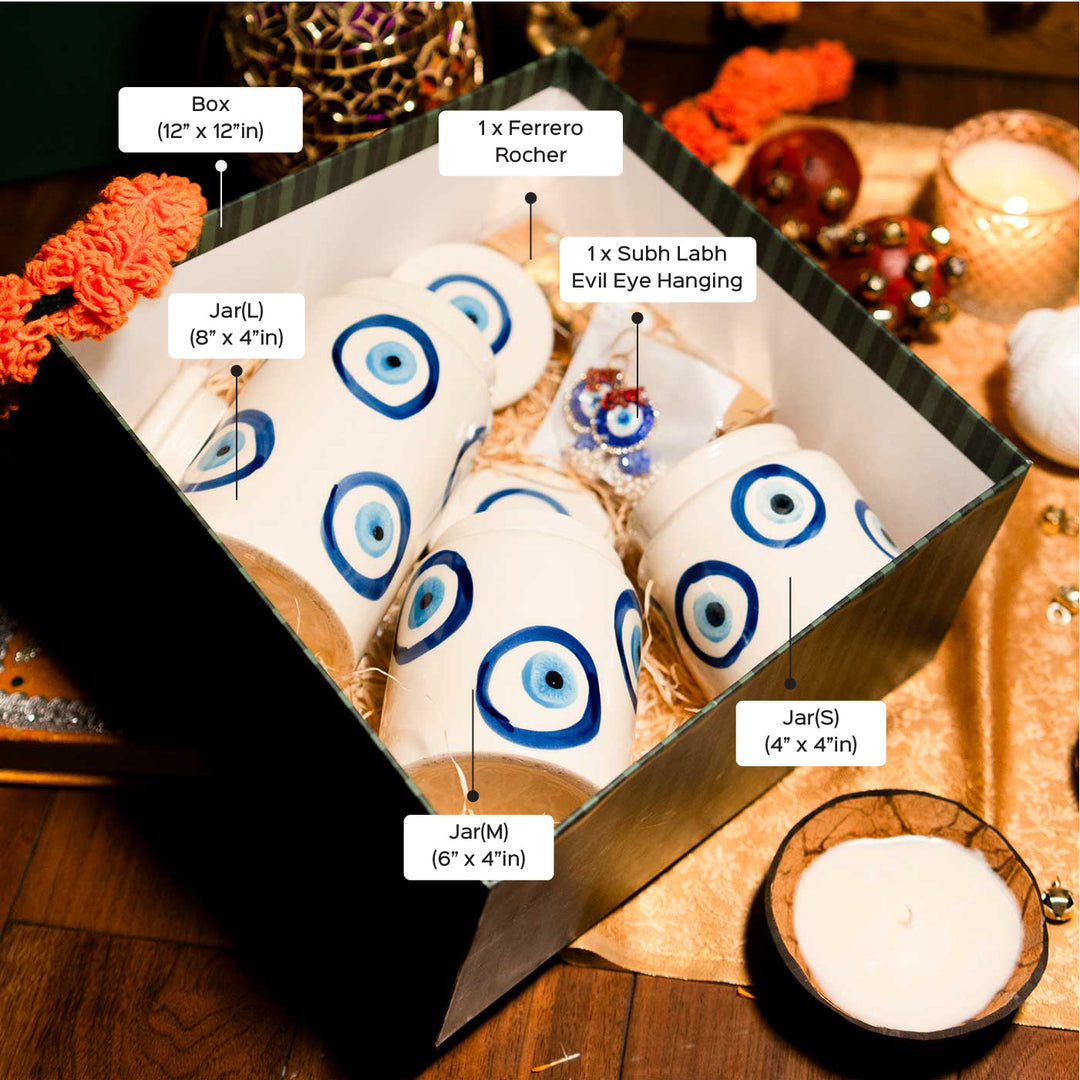 Premium Evil Eye Blessing Ceramic Gift Hamper | Set Of 5