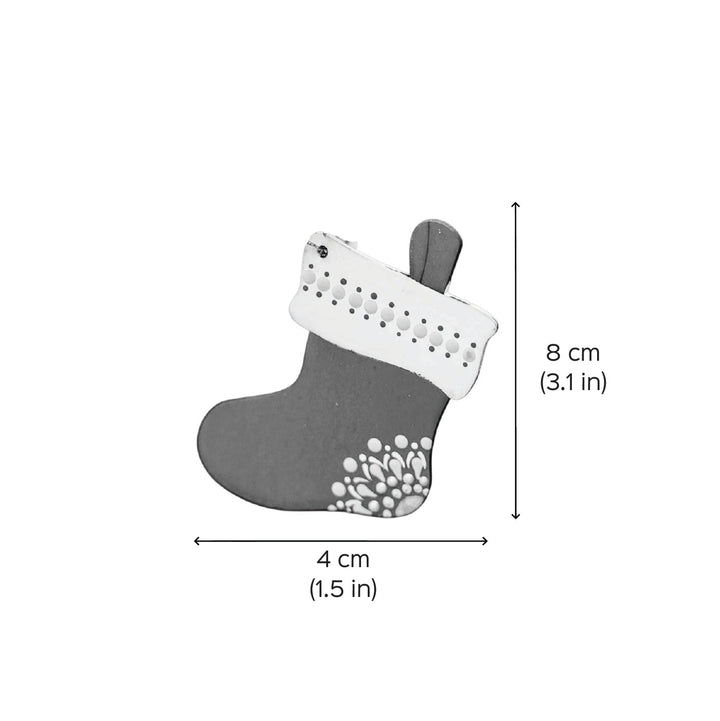 Hand-Painted Stocking Dot Art Mdf Wood Ornament For Christmas Tree Decoration