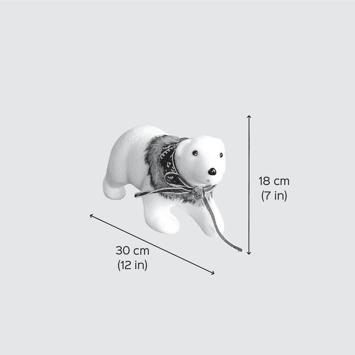 Medium Snow Polar Bear Decor For Christmas Table Decoration