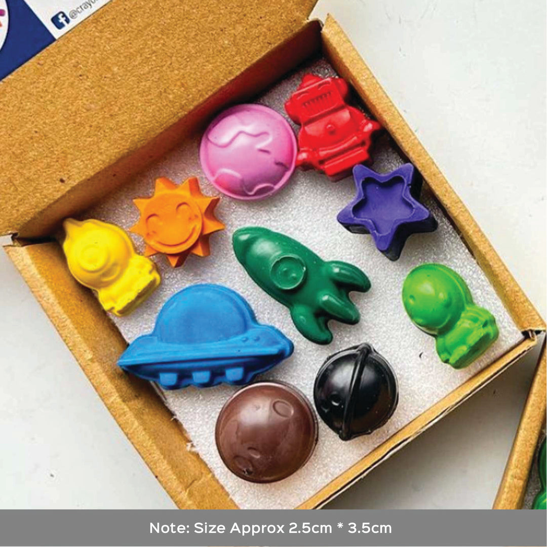 Handmade Space Theme Non-Toxic Wax Crayons for Kids | Set Of 10