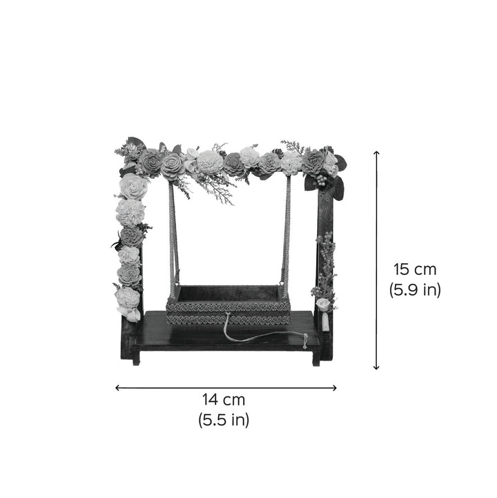Handmade Peach Wooden Shola Flower Kanha Jhula