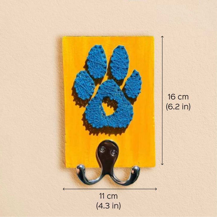 Handmade String Art Paw Theme Mdf Wood Leash Hanger