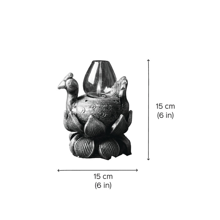 Handmade Peacock Terracotta Akhand Jyot Diya / Oil Lamp