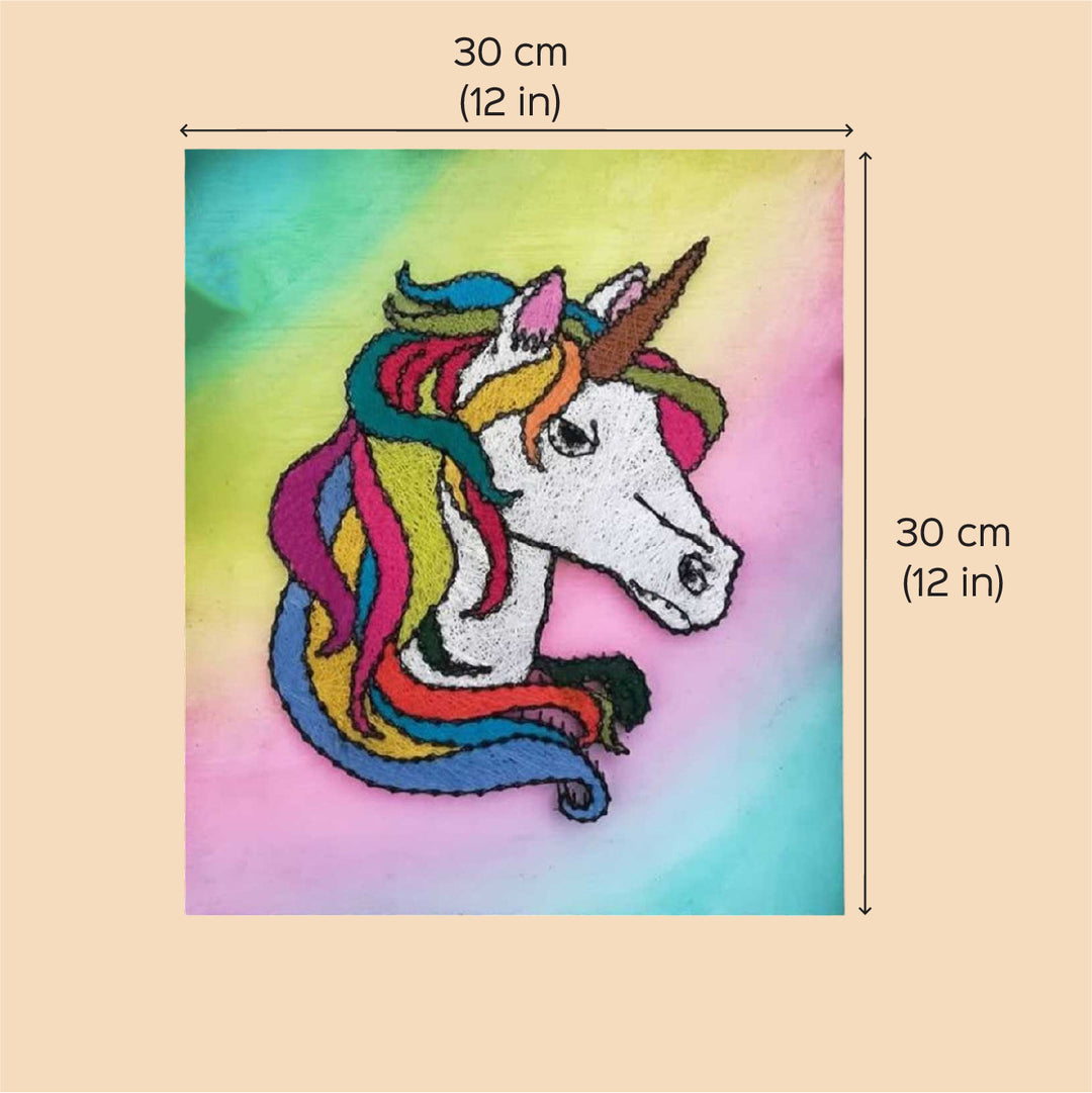 Handmade String Art Unicorn Theme Mdf Wood Decorative Plaque