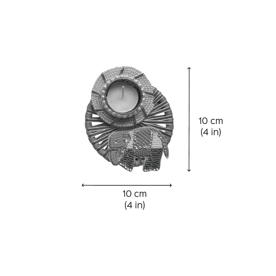 Handmade Stylish And Decorative Elephant Tealight Holder | Set Of 2