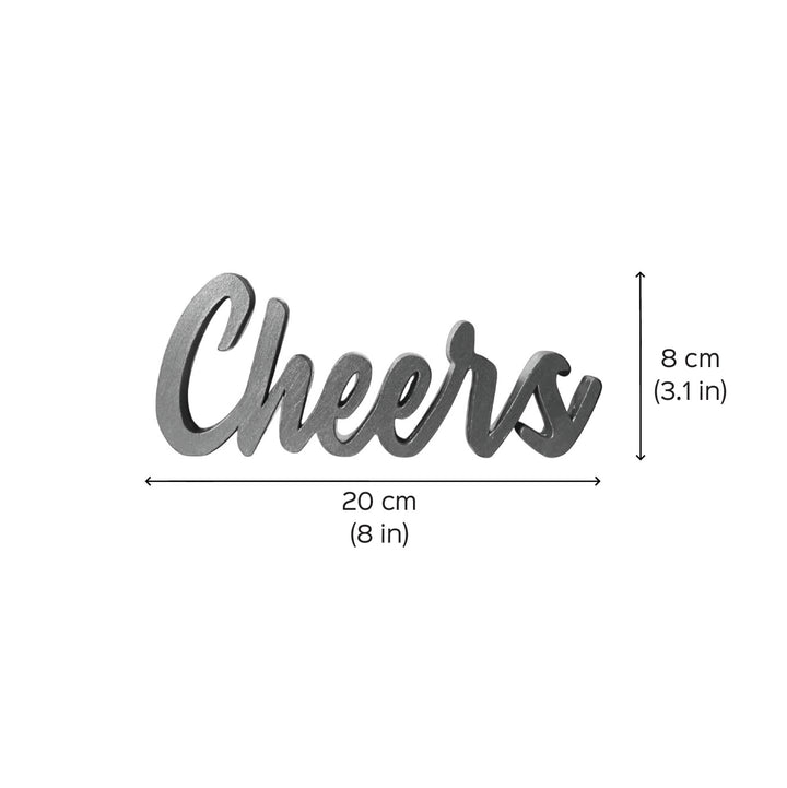 Handmade Golden "Cheers" Mdf Wood Desk Cutout For Christmas Table Decoration