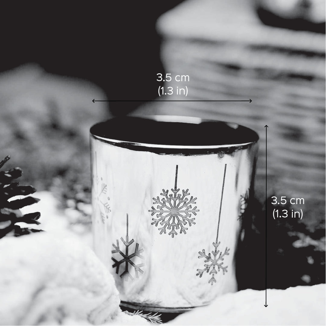 Snowflake Embossed Glass Candle Holder For Christmas Decoration