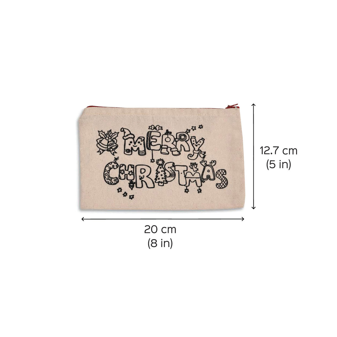 Ready-To-Paint Premarked Christmas Canvas Pouches | Xmas Gifting Ideas | Set Of 12