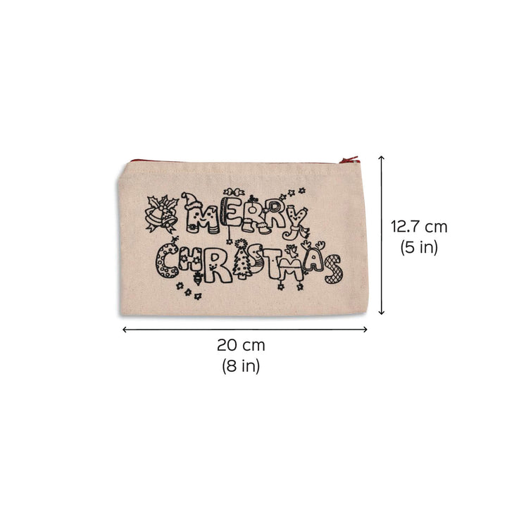 Ready-To-Paint Premarked Christmas Canvas Pouches | Xmas Gifting Ideas | Set Of 12