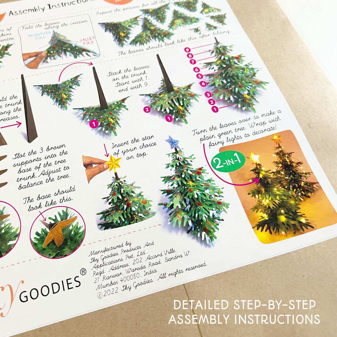 2-in-1 Christmas Tree with Fairy Lights: DIY Paper Craft Kit