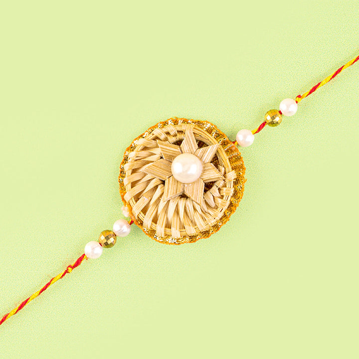 Ecofriendly Bamboo Rakhi With Roli Chawal