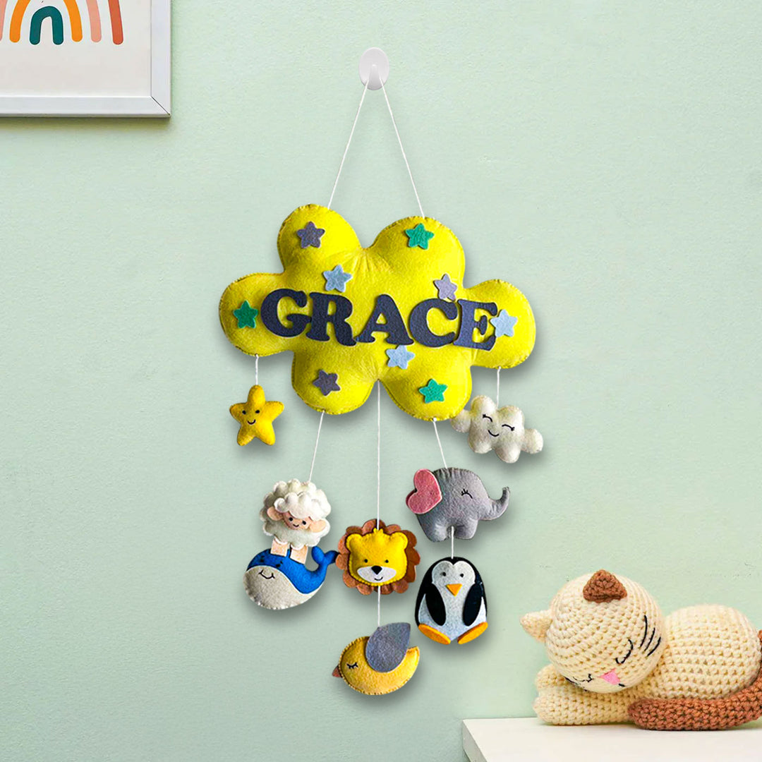 Personalized Animals Team Theme Felt Kids Name Plate