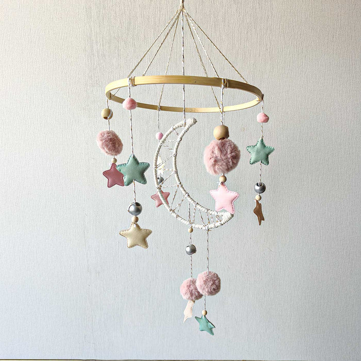 Handmade Starry Moon Felt Cot Mobile For Newborns