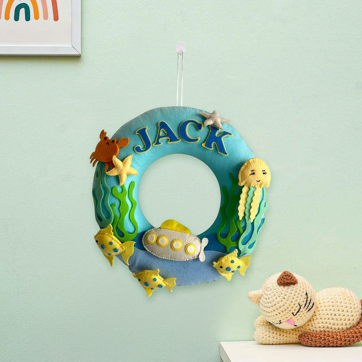 Personalized Under The Sea Theme Felt Kids Name Plate