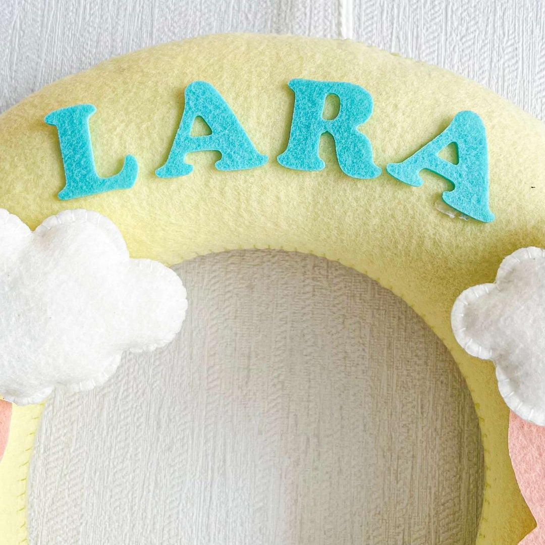 Personalized Chirping Songbird & Butterfly Theme Felt Kids Name Plate