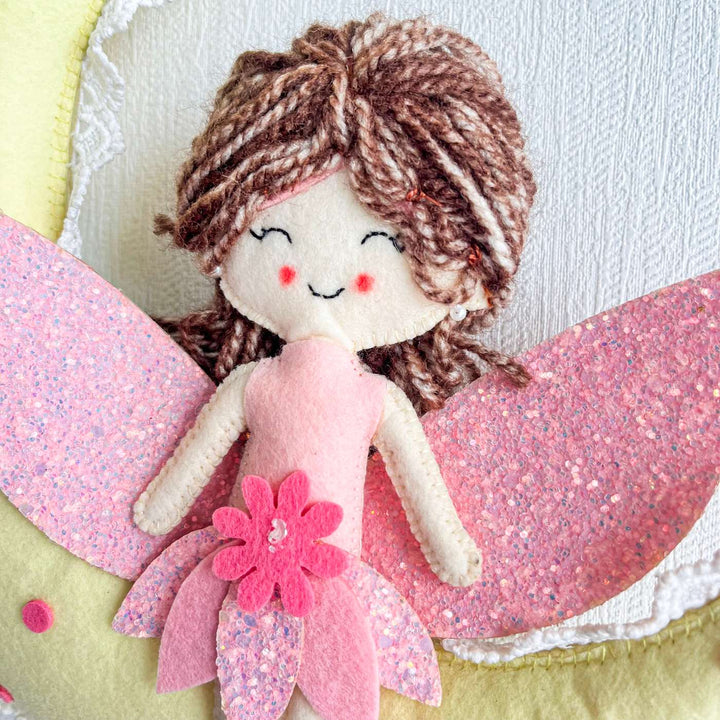 Personalized Fairy Blossom Theme Felt Kids Name Plate