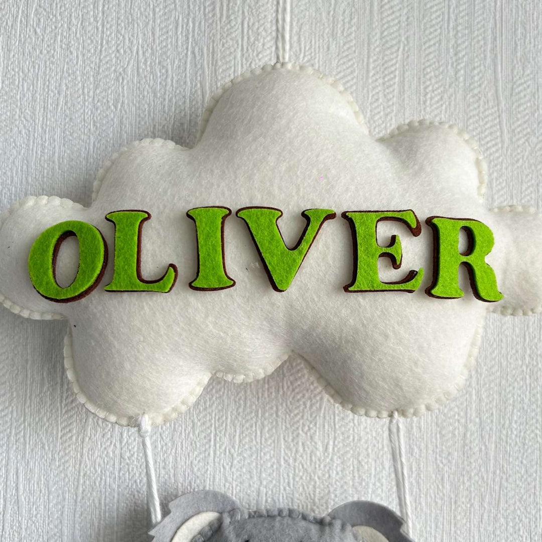 Personalized Koala'S Cling Theme Felt Kids Name Plate