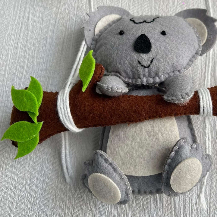 Personalized Koala'S Cling Theme Felt Kids Name Plate