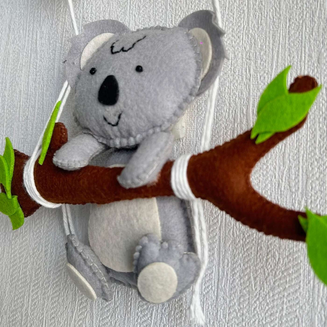 Personalized Koala'S Cling Theme Felt Kids Name Plate