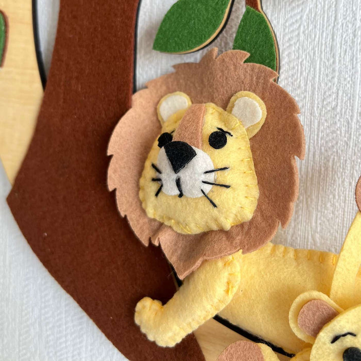 Personalized Little Lions' Den Theme Felt Kids Name Plate