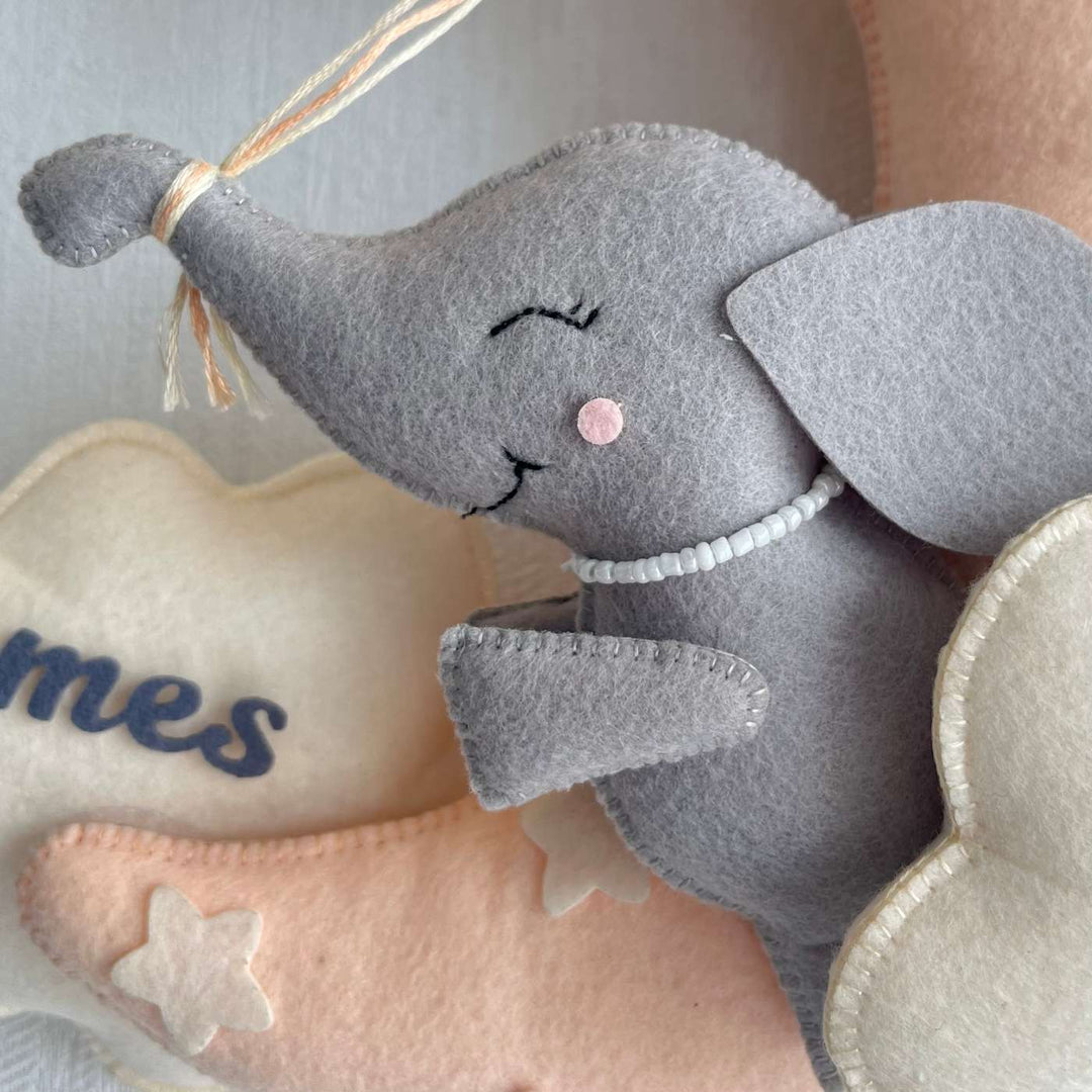 Personalized Moonlit Jumbo Theme Felt Kids Name Plate