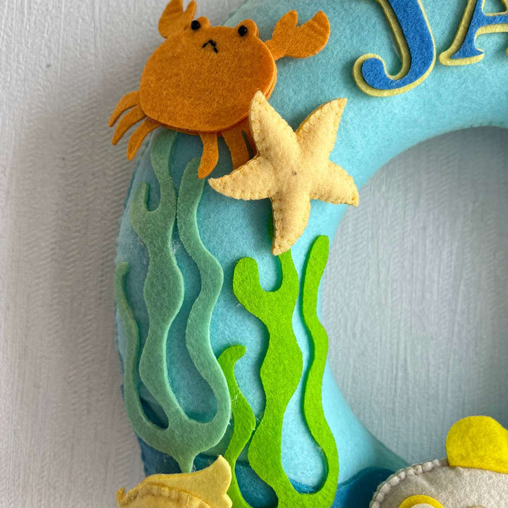 Personalized Under The Sea Theme Felt Kids Name Plate