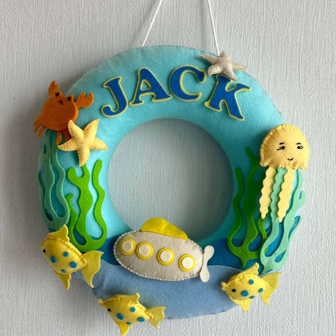 Personalized Under The Sea Theme Felt Kids Name Plate