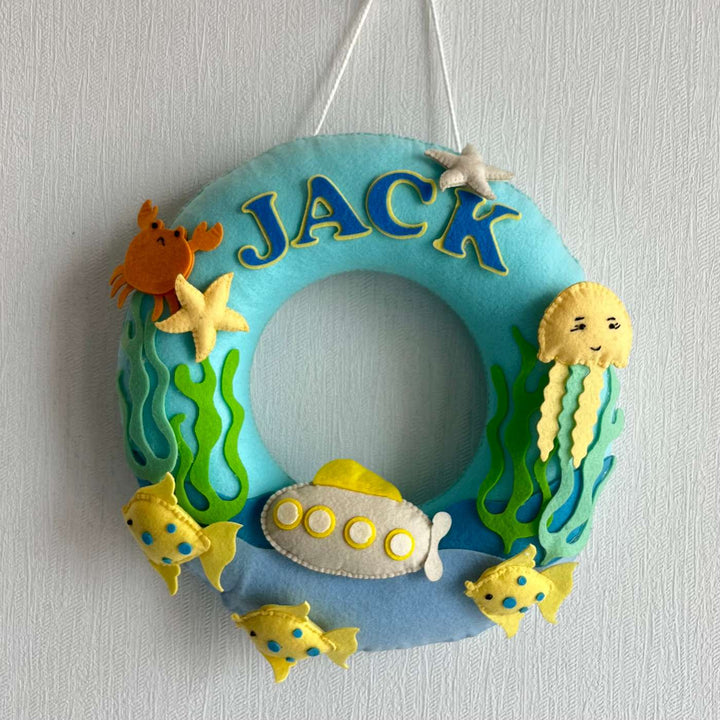 Personalized Under The Sea Theme Felt Kids Name Plate