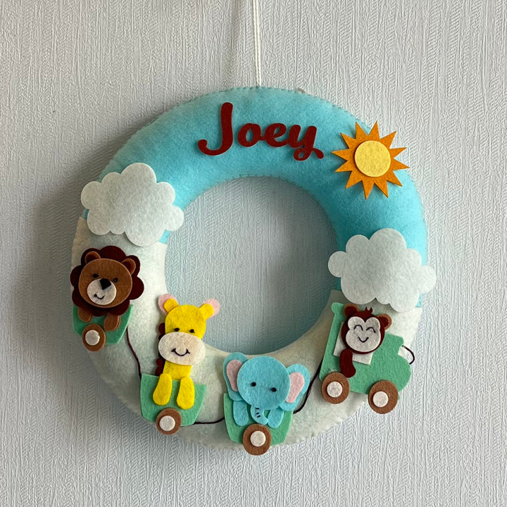 Personalized Wildlife Wonders Theme Felt Kids Name Plate