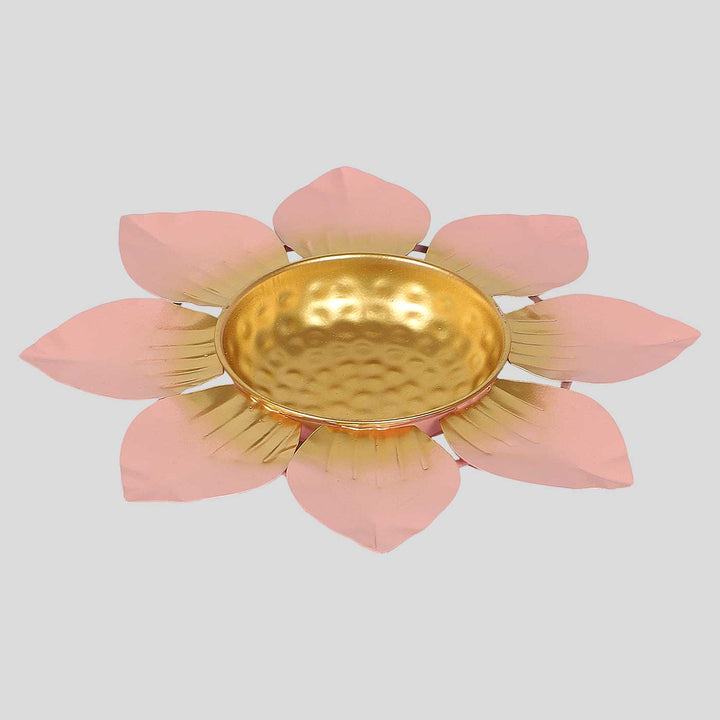 Handmade Baby Pink & Gold Flower Urli