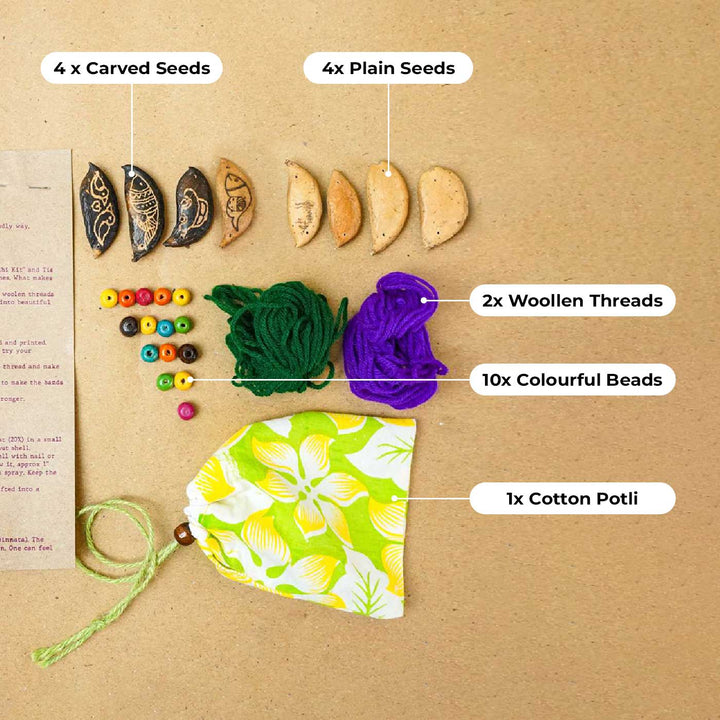 Handmade Plantable Seed Rakhi DIY Kit With Roli Chawal