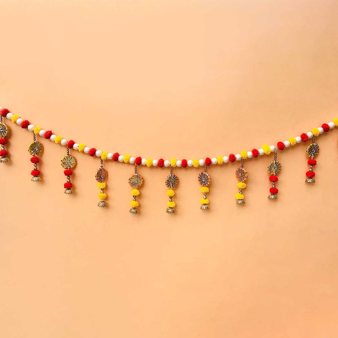 Handmade Decorative Red & Yellow Toran