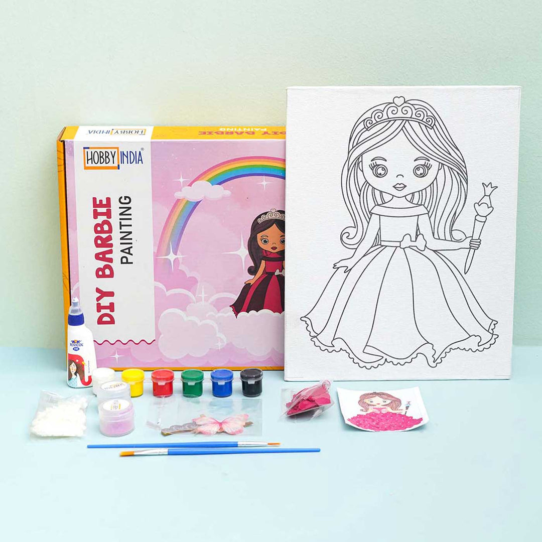 Barbie Theme Premarked Canvas DIY Kit For Kids