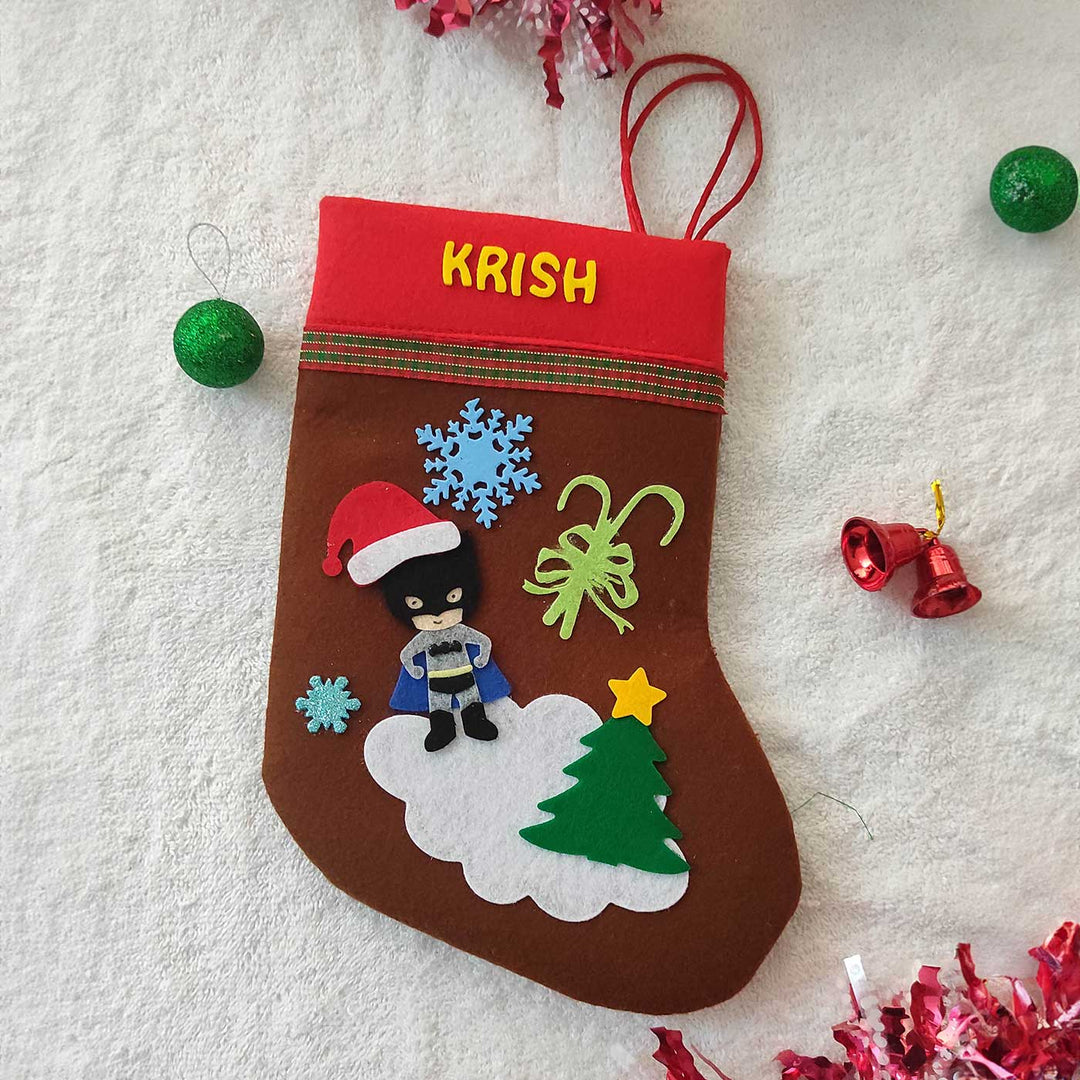 Personalized Batman Felt Stockings For Christmas Decoration