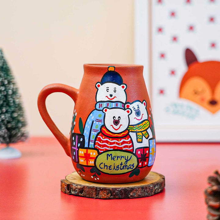 Hand-Painted Bear Terracotta Mugs | Secret Santa Gift Ideas