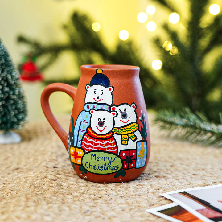 Hand-Painted Bear Terracotta Mugs | Secret Santa Gift Ideas