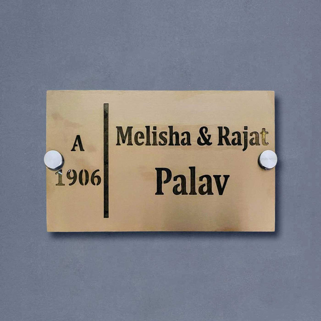 Personalized Waterproof Soft Gold Steel LED Name Plate