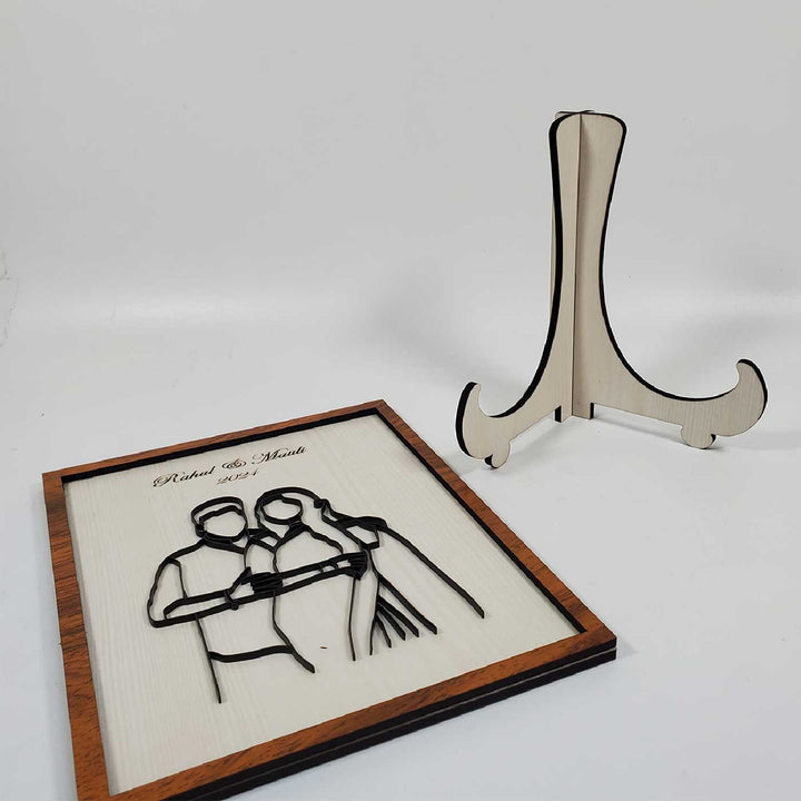 Photo Personalized 3D Line Art MDF Wood Frame