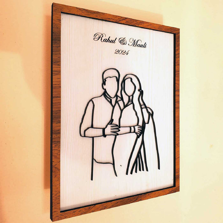 Photo Personalized 3D Line Art MDF Wood Frame