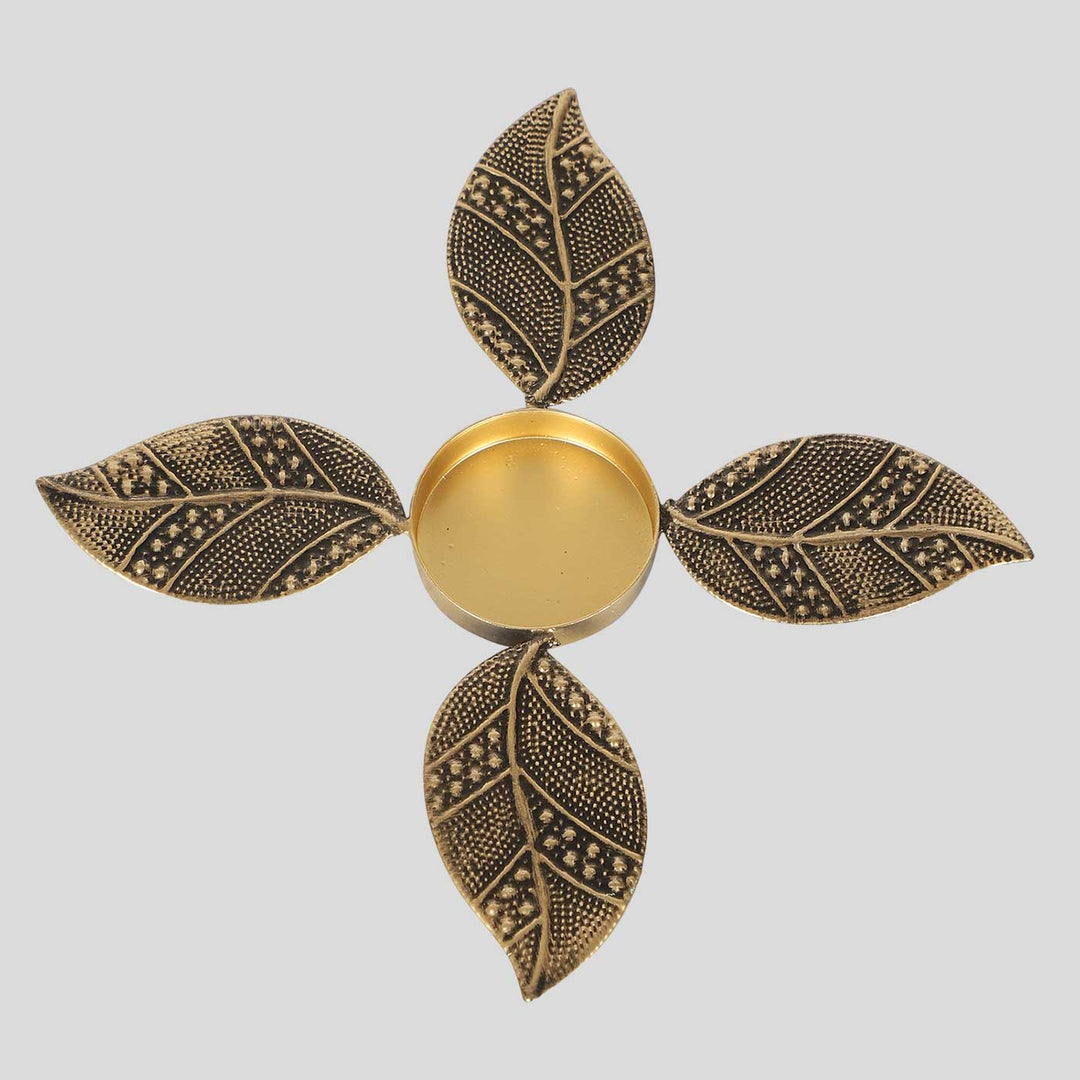 Handmade Black & Gold Leaves Urli | Set of 2