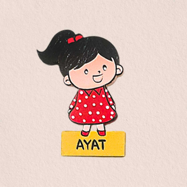 Personalized Hand-Painted Kiddo Theme Mdf Wood Fridge Magnet