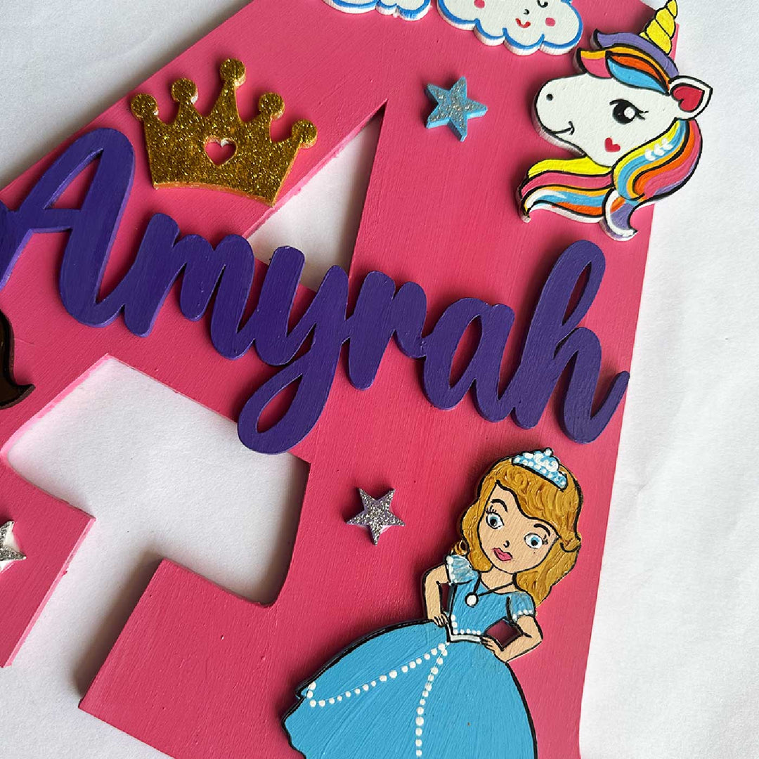 10 inch | Personalized Hand-painted Superhero & Fairy Unicorn Siblings Adventure MDF Wood Monogram With 3D Letters