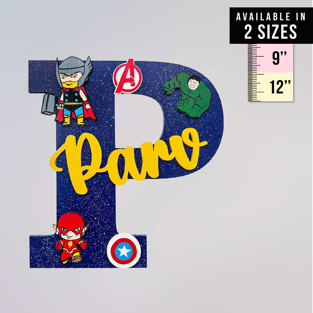 Personalized Hand-painted Avengers Adventure MDF Wood Monogram With 3D Letters