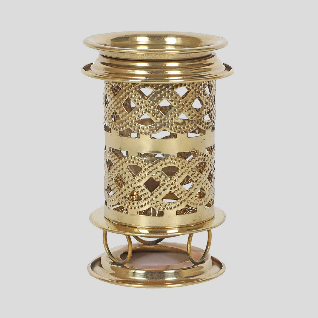 Handmade Lantern Shaped Akhand Brass Oil Lamp / Diya