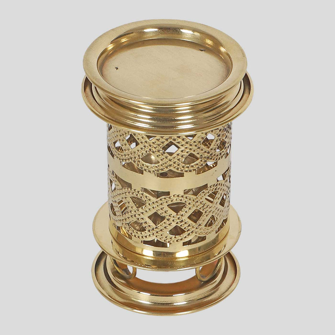 Handmade Lantern Shaped Akhand Brass Oil Lamp / Diya