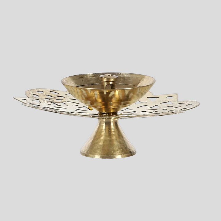 Handmade Etching Brass Oil Lamp / Diya | Set of 4