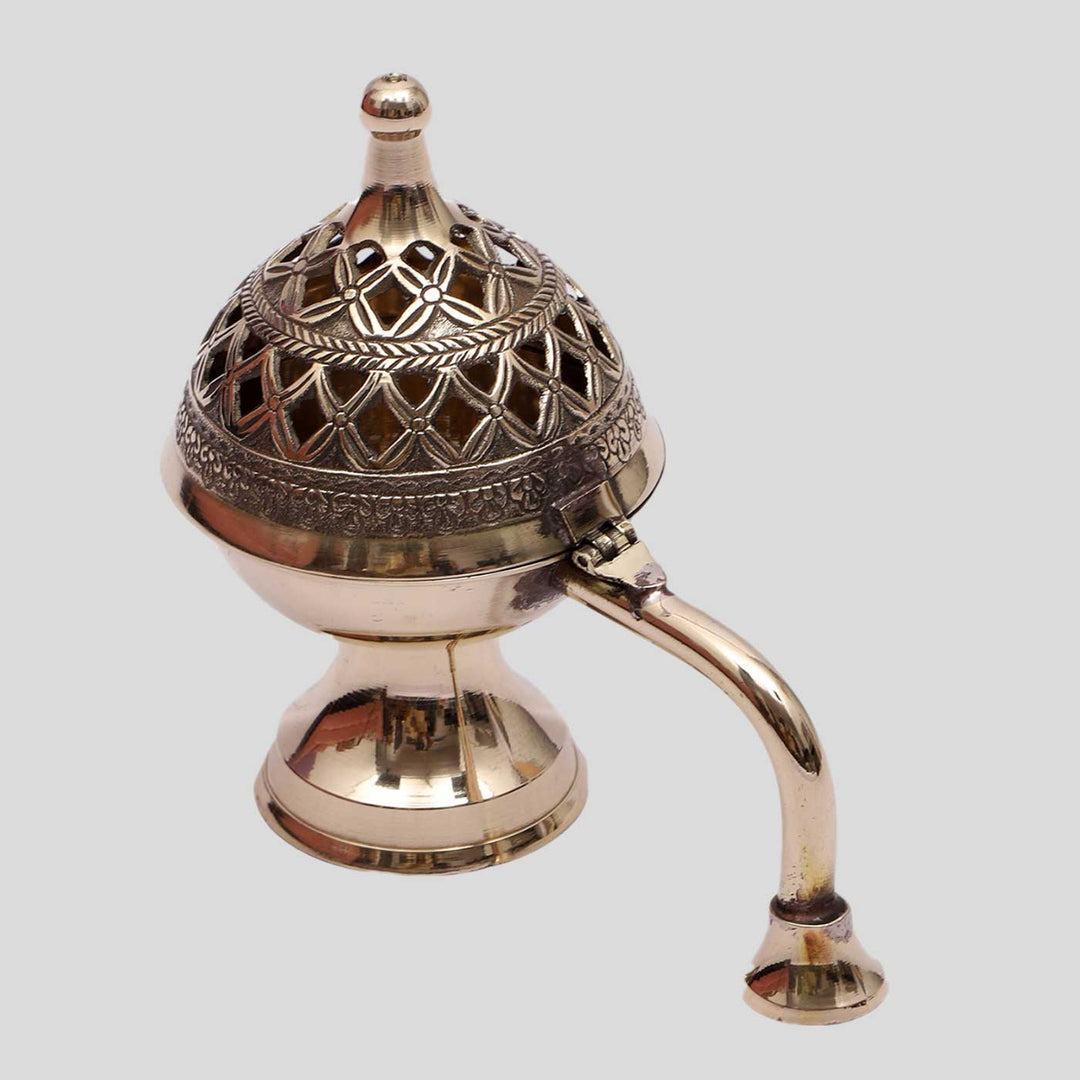 Handmade Brass Dhoop Fumer With Handle