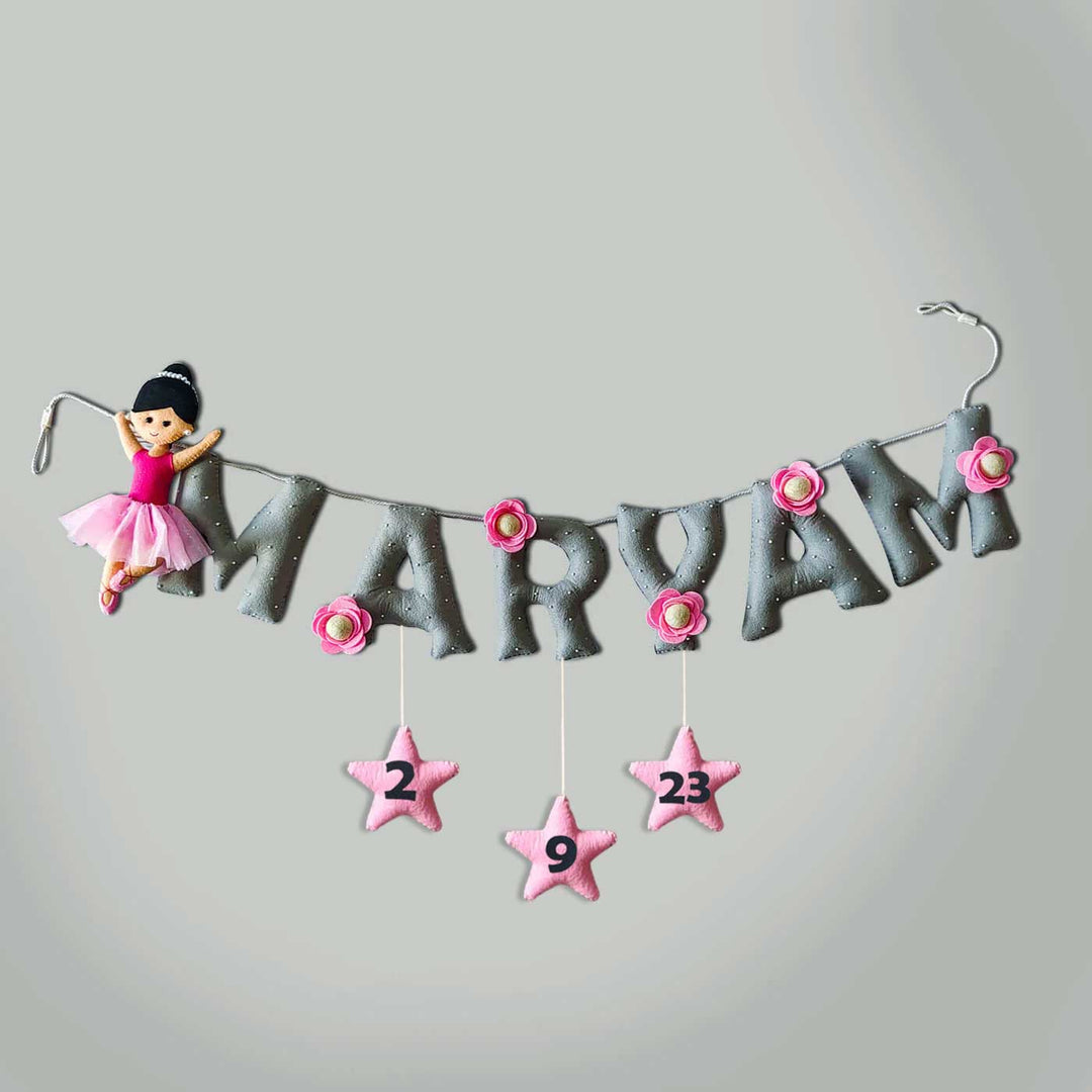 Hand-stitched Personalized Ballerina Themed Felt Name Bunting