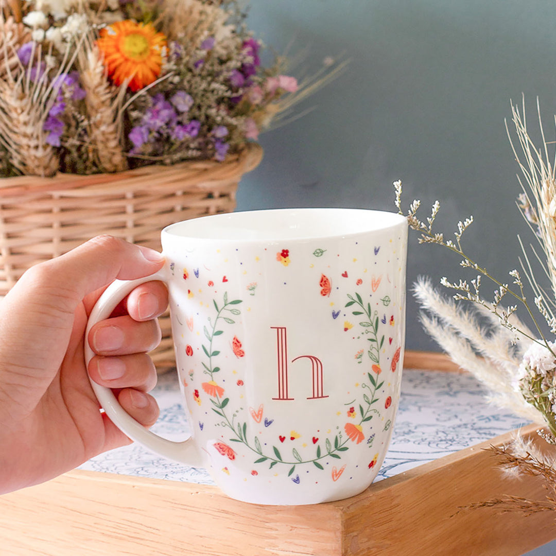 Butterfly Monogram Fine China Mug | 300 ML